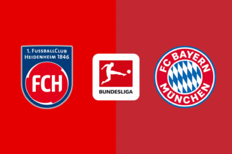 Logo 1. FC Heidenheim 1846 vs FC Bayern Munich dalam pertandingan Bundesliga Jerman