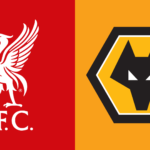 Logo Liverpool dan Wolverhampton Wanderers dalam laga Liverpool vs Wolves di Premier League