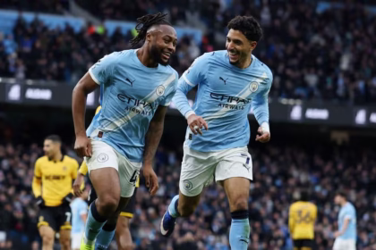 Pemain Manchester City merayakan kemenangan tanpa kehadiran Erling Haaland dalam pertandingan kompetisi resmi