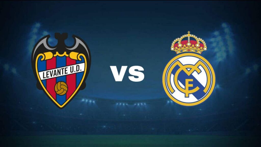 Gambar poster pertandingan Real Madrid versus Levante UD pada 17 Januari 2026 di Stadion Santiago Bernabeu untuk lanjutan La Liga Spanyol
