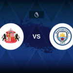 Grafis pertandingan Sunderland vs Manchester City dalam laga Premier League menampilkan logo kedua tim