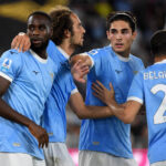 Pemain Lazio merayakan gol ke gawang Sassuolo pada laga Liga Italia Serie A bersama Liga188